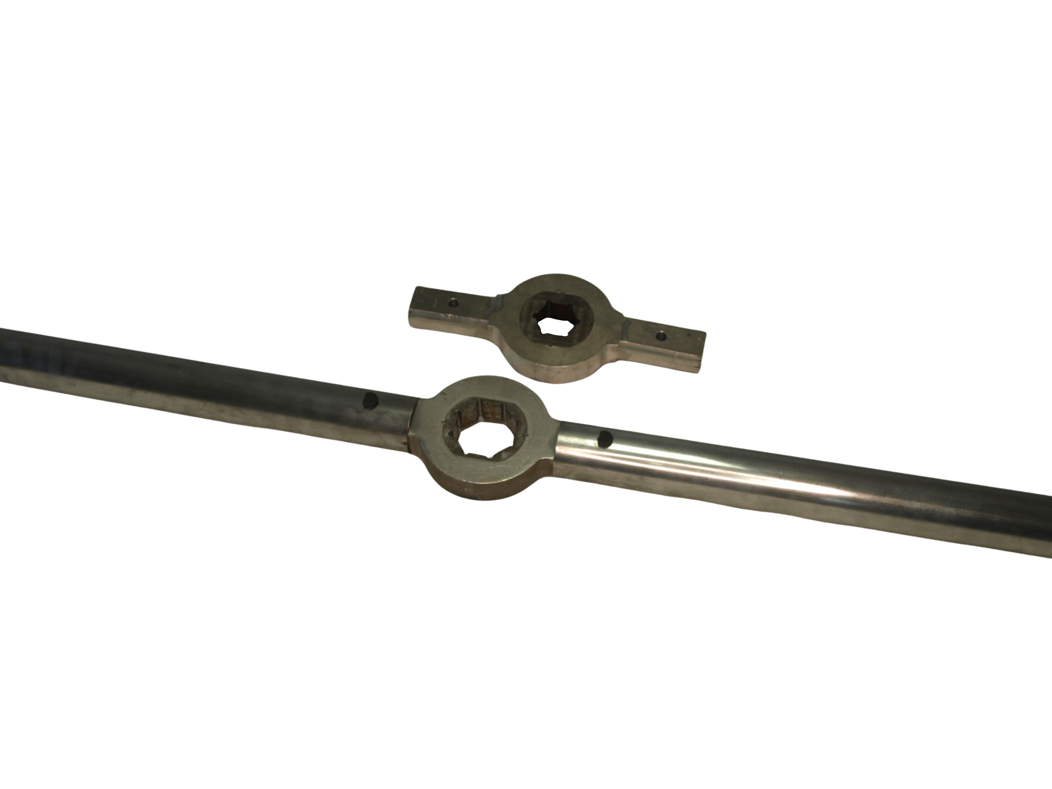 Détail de la barre de manœuvre et poignées ergonomiques antidérapantes